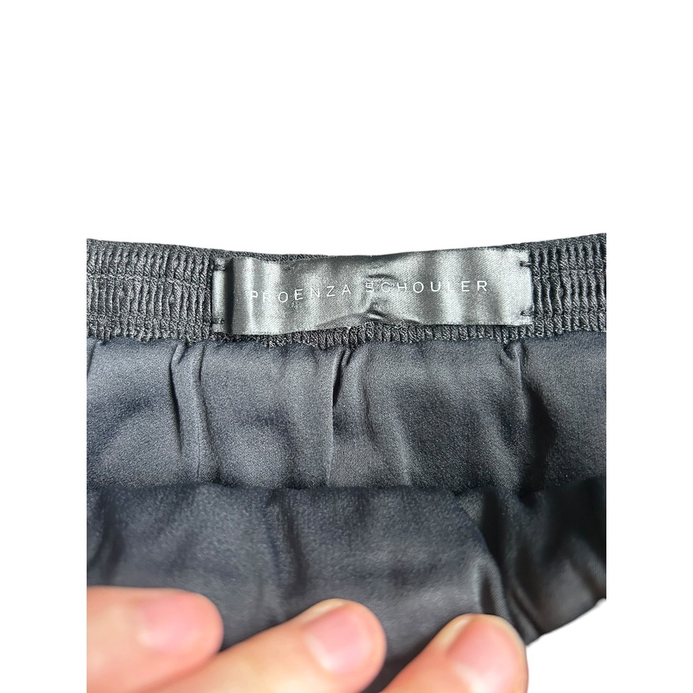 Proenza Schouler Gold Teal Metallic Leather Mesh Silk Lined Mini Skirt Size 6 - Picture 2 of 6